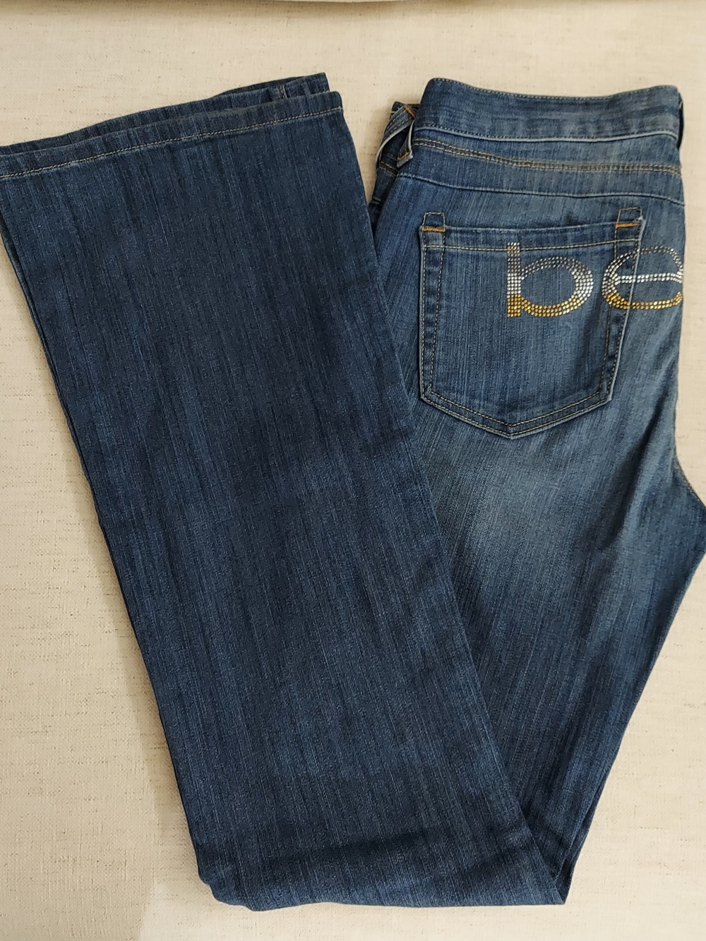 Beaded BeBe Back-Pocket Dark Blue Women's Jeans. Size 29. B-0240